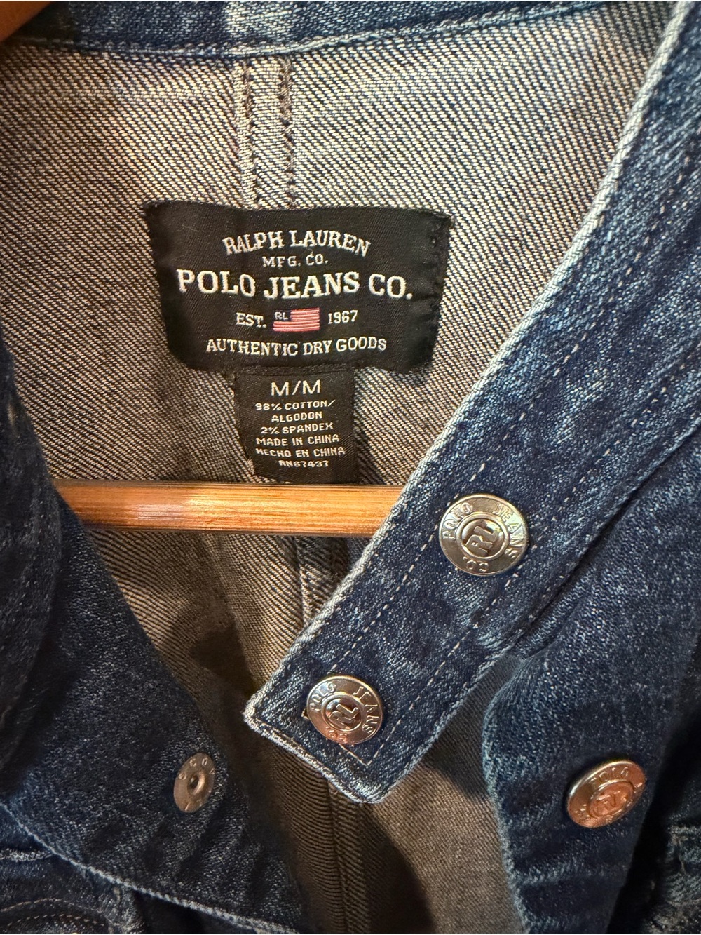 Ralph Lauren Vintage Women's Indigo Denim Snap Jacket - S/M - Picture 3 of 6